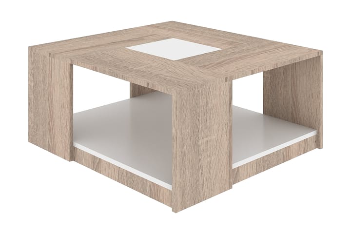 Sohvapöytä Lalenius 90 cm Säilytyksellä Hylly - Puu/Valkoinen - Huonekalut - Pöydät & ruokailuryhmät - Työpöytä - Kirjoituspöytä