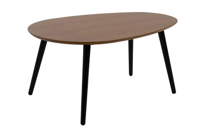 Sohvapöytä Lovitz 110 cm Soikea - Pähkinä/Musta - Huonekalut - Pöytä & ruokailuryhmä - Sohvapöytä