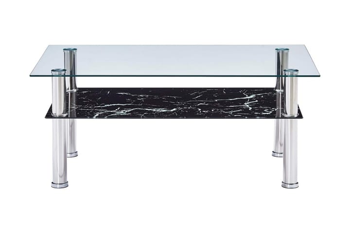 Sohvapöytä marmorikuvio musta 100x60x42 cm karkaistu lasi - Musta - Huonekalut - Pöytä & ruokailuryhmä - Sohvapöytä