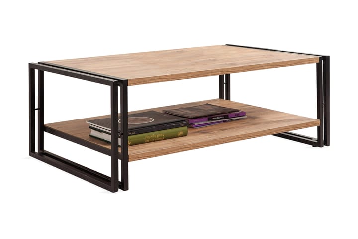Sohvapöytä Masako 110 cm Säilytyksellä Hylly - Puu/Musta - Huonekalut - Pöydät & ruokailuryhmät - Sohvapöytä