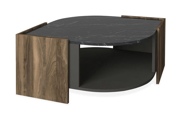 Sohvapöytä Mathon 75 cm - Pähkinänruskea/Harmaa/Musta - Huonekalut - Pöytä & ruokailuryhmä - Sohvapöytä