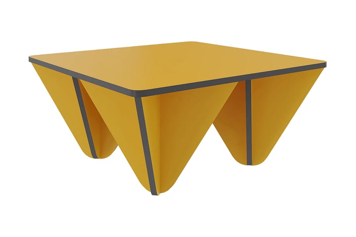 Sohvapöytä Mavericka 80x37,8x80 cm - Keltainen/Antrasiitti - Huonekalut - Pöytä & ruokailuryhmä - Sohvapöytä