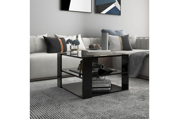 Sohvapöytä musta 60x60x40 cm lastulevy - Huonekalut - Pöydät & ruokailuryhmät - Sohvapöytä