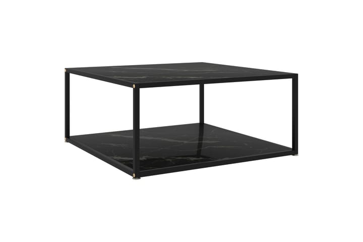 Sohvapöytä musta 80x80x35 cm karkaistu lasi - Musta - Huonekalut - Pöytä & ruokailuryhmä - Sohvapöytä