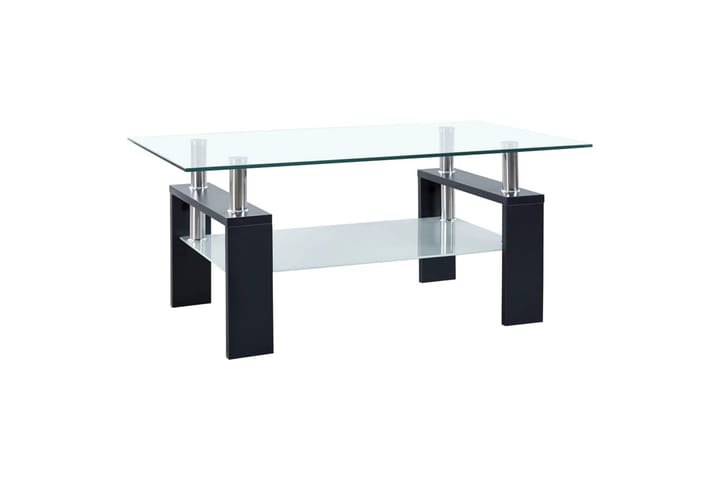 Sohvapöytä musta ja läpinäkyvä 95x55x40 cm karkaistu lasi - Huonekalut - Pöytä & ruokailuryhmä - Sohvapöytä