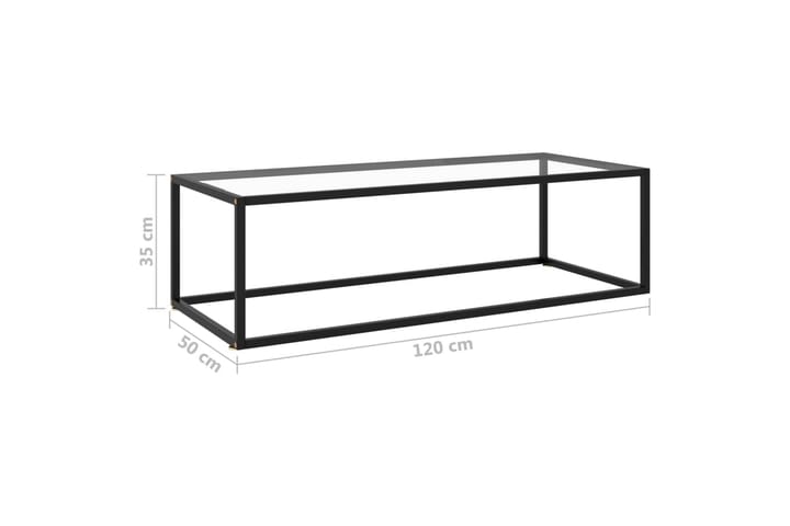 Sohvapöytä musta karkaistu lasi 120x50x35 cm - Musta - Huonekalut - Pöydät & ruokailuryhmät - Sohvapöytä