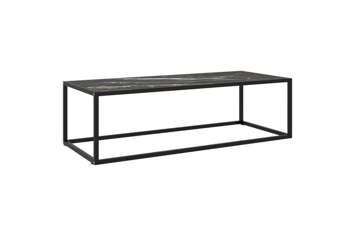 Sohvapöytä musta mustalla marmorilasilla 120x50x35 cm - Musta - Huonekalut - Pöytä & ruokailuryhmä - Sohvapöytä