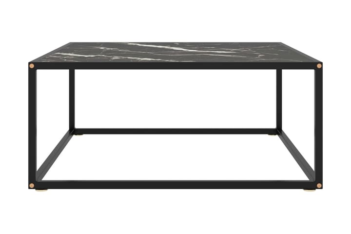 Sohvapöytä musta mustalla marmorilasilla 80x80x35 cm - Musta - Huonekalut - Pöytä & ruokailuryhmä - Sohvapöytä