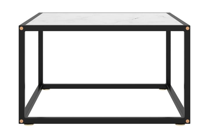 Sohvapöytä musta valkoisella marmorilasilla 60x60x35 cm - Musta - Piha & ulkoaltaat - Uima-allas, poreallas & sauna - Uima-altaan & porealtaan puhdistus - Uima-allasimurit