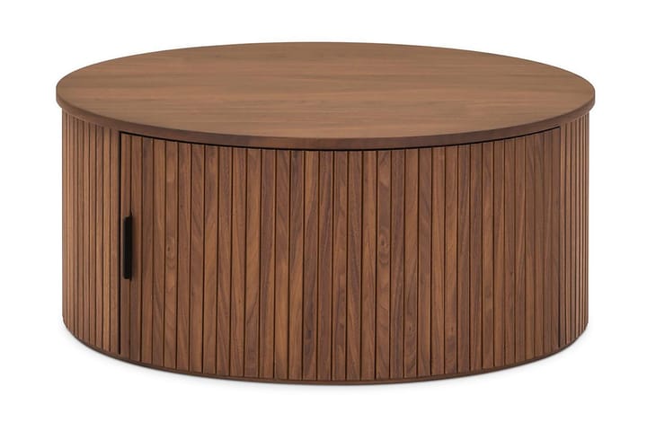 Sohvapöytä Neandir 80 cm Pyöreä Säilytyksellä Laatikko - Massiv Pähkinä - Huonekalut - Pöytä & ruokailuryhmä - Sohvapöytä