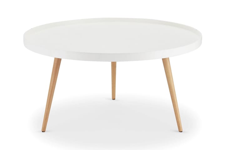 Sohvapöytä Opus 90 cm Pyöreä - Valkoinen/Luonnonväri - Huonekalut - Pöydät & ruokailuryhmät - Sohvapöytä
