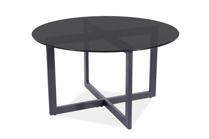 Sohvapöytä Pechina 80 cm Pyöreä - Savunvärinen Lasi/Musta - Huonekalut - Pöydät & ruokailuryhmät - Sohvapöytä