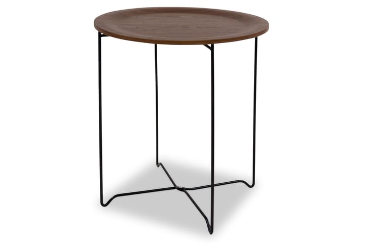 Sohvapöytä Pinalia 45 cm Pyöreä - Pähkinä/Musta - Huonekalut - Pöytä & ruokailuryhmä - Sohvapöytä