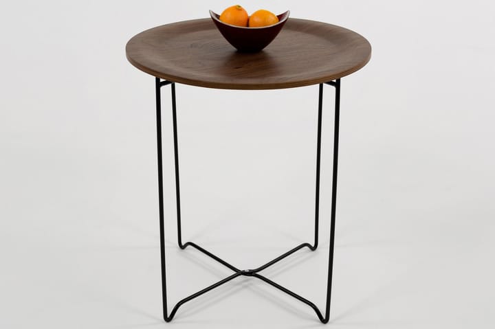 Sohvapöytä Pinalia 45 cm Pyöreä - Pähkinä/Musta - Huonekalut - Pöytä & ruokailuryhmä - Sohvapöytä