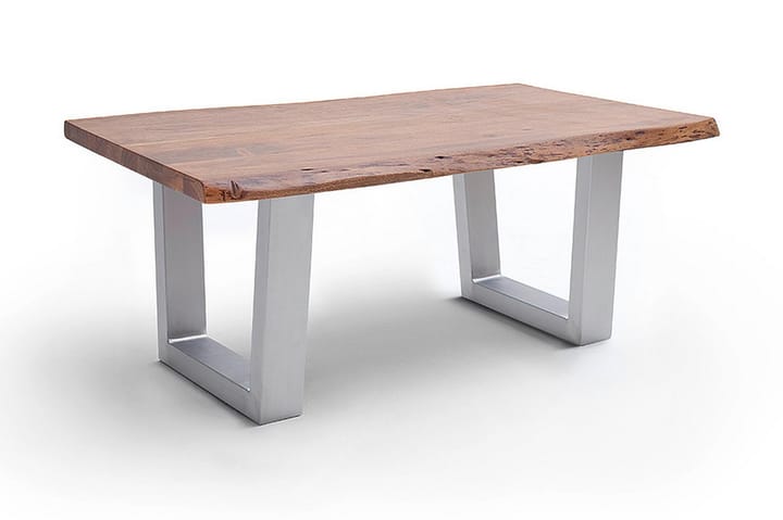 Sohvapöytä Pomaire 110 cm Jalat T-muoto - Akaasia/Ruskea/Teräs - Huonekalut - Pöytä & ruokailuryhmä - Sohvapöytä