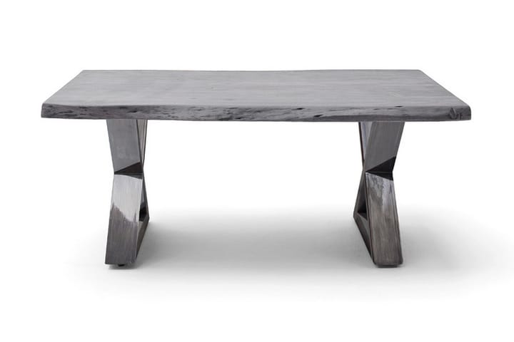 Sohvapöytä Pomaire 110 cm Jalat X-muoto - Akaasia/Harmaa/Antiikki - Huonekalut - Pöydät & ruokailuryhmät - Sohvapöytä