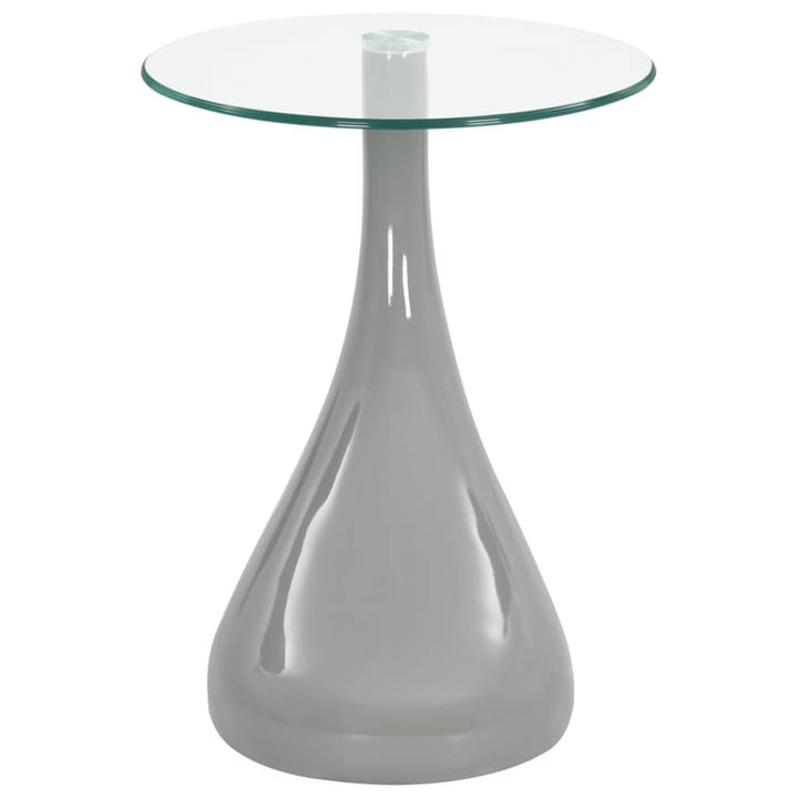 Sohvapöytä pyöreä lasinen pöytälevy korkeakiilto harmaa - Harmaa - Huonekalut - Pöydät & ruokailuryhmät - Sohvapöytä