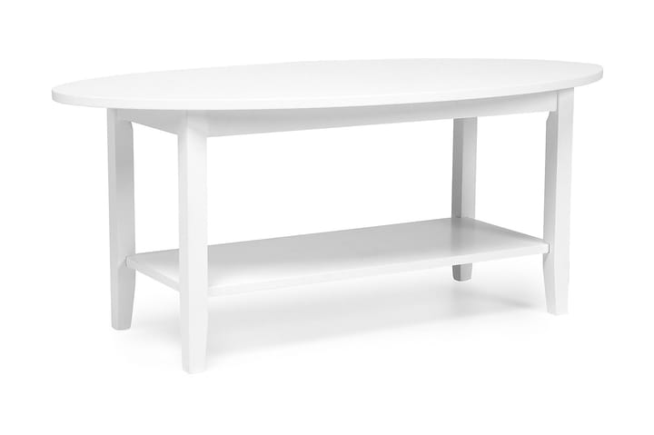 Sohvapöytä Ragnhild 120 cm Soikea Säilytyksellä Hylly - Valkoinen - Huonekalut - Pöydät & ruokailuryhmät - Sohvapöytä