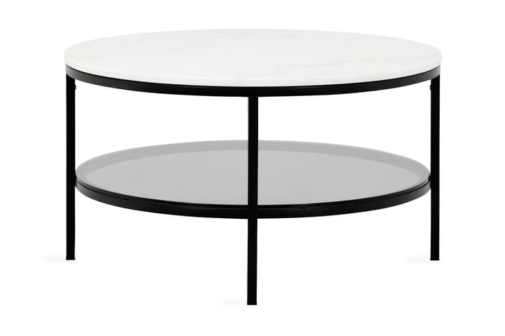 Sohvapöytä Riseine 80 cm Pyöreä Marmori - Valkoinen/Musta - Huonekalut - Pöytä & ruokailuryhmä - Marmoripöydät