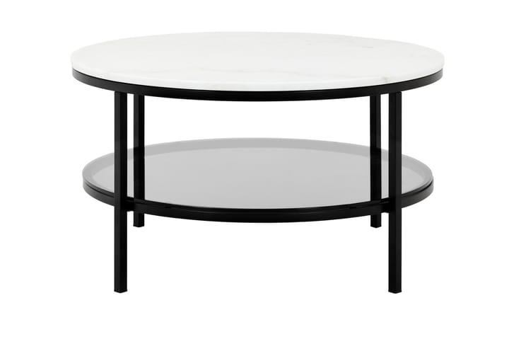 Sohvapöytä Riseine 80 cm Pyöreä Marmori - Valkoinen/Musta - Huonekalut - Pöydät & ruokailuryhmät - Sohvapöytä