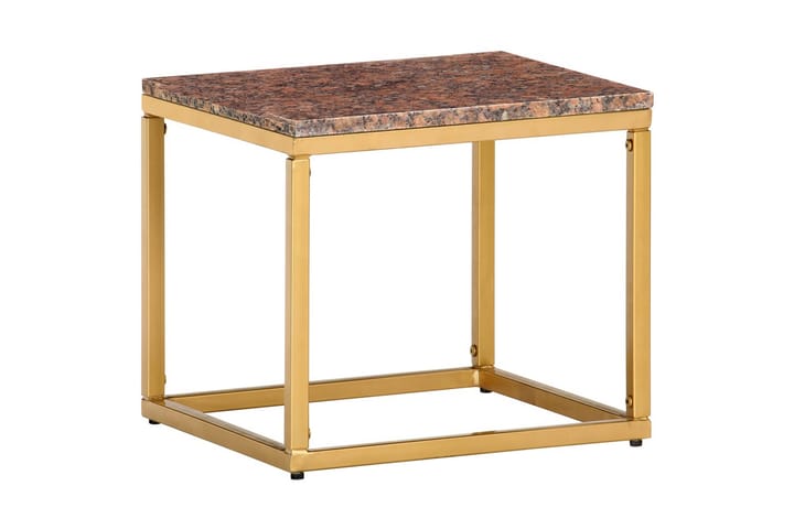 Sohvapöytä ruskea 40x40x35 cm aito kivi marmorikuviolla - Huonekalut - Pöytä & ruokailuryhmä - Sohvapöytä