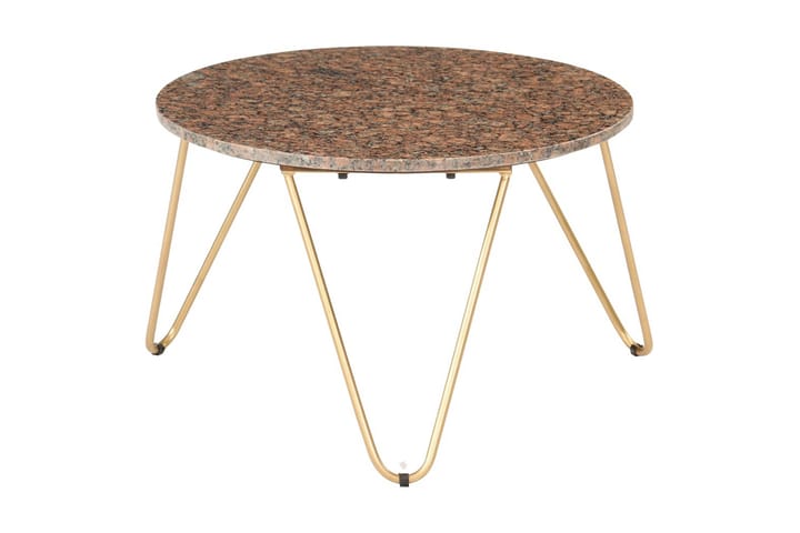 Sohvapöytä ruskea 65x65x42 cm aito kivi marmorikuviolla - Huonekalut - Pöytä & ruokailuryhmä - Sohvapöytä