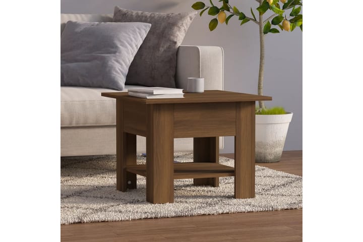 Sohvapöytä ruskea tammi 55x55x42 cm lastulevy - Ruskea - Huonekalut - Pöydät & ruokailuryhmät - Sohvapöytä