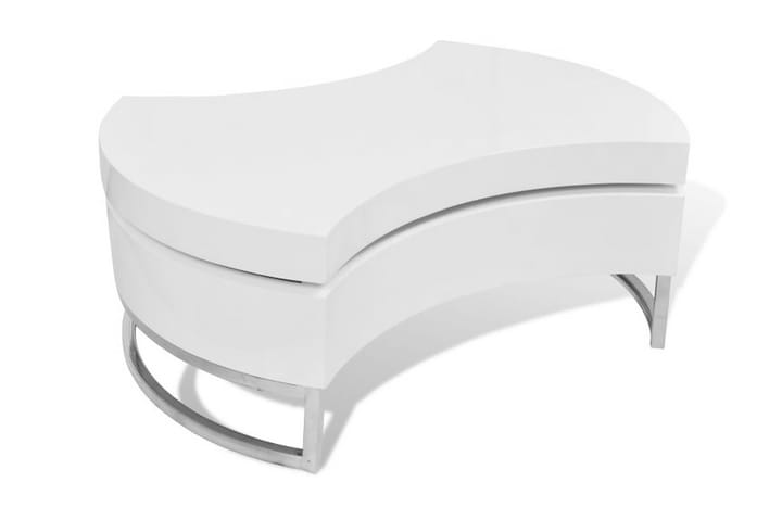 Sohvapöytä säädettävä muotoilu korkeakiilto valkoinen - Valkoinen - Huonekalut - Pöytä & ruokailuryhmä - Sohvapöytä