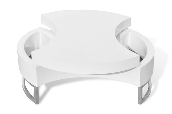 Sohvapöytä säädettävä muotoilu korkeakiilto valkoinen - Valkoinen - Huonekalut - Pöytä & ruokailuryhmä - Sohvapöytä
