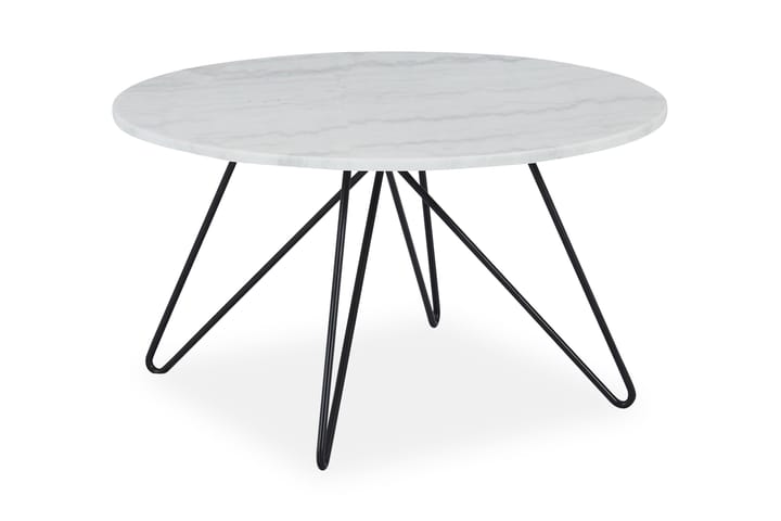 Sohvapöytä Simone 80 cm Pyöreä Marmori - Valkoinen/Musta - Huonekalut - Pöytä & ruokailuryhmä - Sohvapöytä