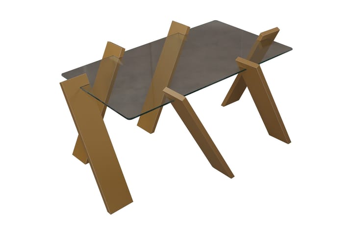 Sohvapöytä Skoglund Maxi 92 cm - Lasi/Sinapinkeltainen - Huonekalut - Pöytä & ruokailuryhmä - Sohvapöytä