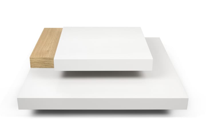 Sohvapöytä Slate 90 cm Säilytyksellä Hyllyt - Tammiviilu/Valkoinen - Huonekalut - Pöytä & ruokailuryhmä - Sohvapöytä