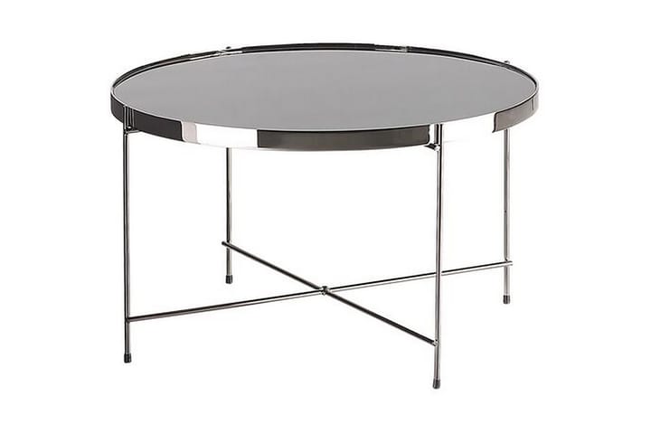 Sohvapöytä Taiylor 63 cm Pyöreä - Lasi/Hopea - Huonekalut - Pöytä & ruokailuryhmä - Apupöytä & sivupöytä - Tarjotinpöytä & pikkupöytä