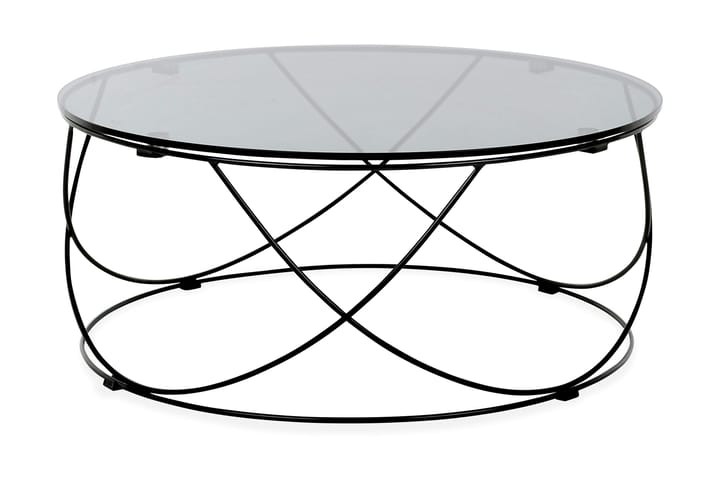 Sohvapöytä Tambour 85 cm Pyöreä - Lasi/Musta - Huonekalut - Pöydät & ruokailuryhmät - Sohvapöytä