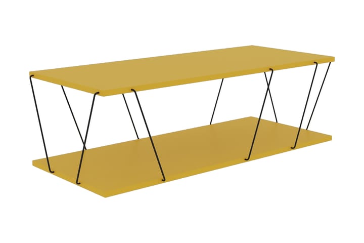 Sohvapöytä Terande 120 cm Säilytyksellä Hylly - Keltainen/Musta - Huonekalut - Pöytä & ruokailuryhmä - Sohvapöytä