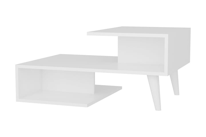 Sohvapöytä Tessie 90 cm Säilytyksellä Hyllyt - Valkoinen - Huonekalut - Pöydät & ruokailuryhmät - Sohvapöytä