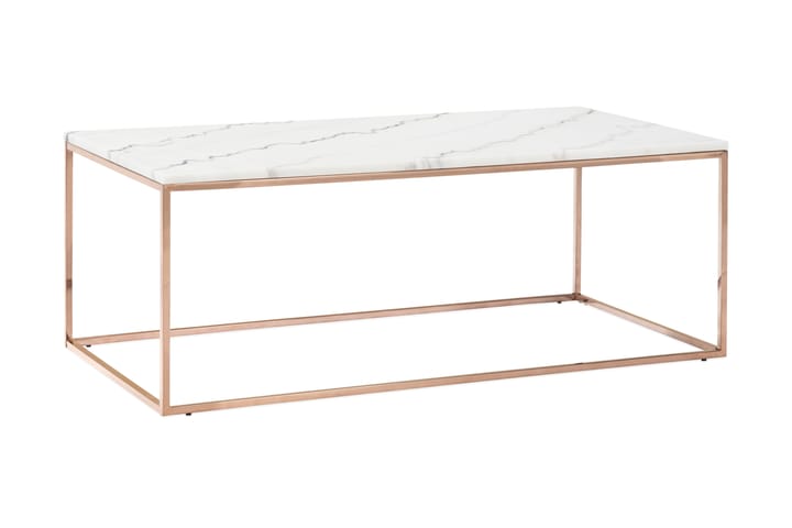Sohvapöytä Titania 120 cm Marmori - Valkoinen/Kupari - Huonekalut - Pöytä & ruokailuryhmä - Sohvapöytä