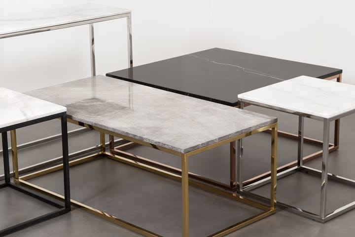 Sohvapöytä Titania 70 cm Marmori - Valkoinen/Musta - Huonekalut - Pöydät & ruokailuryhmät - Sohvapöytä