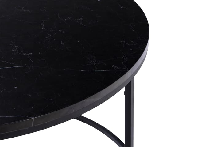 Sohvapöytä Titania 80 cm Pyöreä Jalusta Pyöreä Marmori - Musta - Huonekalut - Pöytä & ruokailuryhmä - Sohvapöytä
