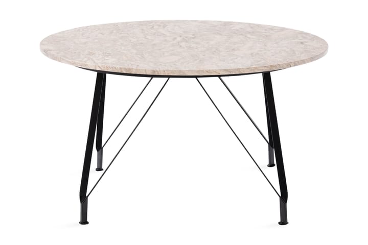 Sohvapöytä Titania 80 cm Pyöreä Marmori - Beige/Musta - Huonekalut - Pöytä & ruokailuryhmä - Sohvapöytä