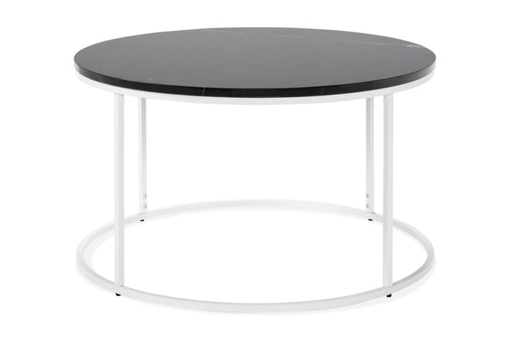 Sohvapöytä Titania 80 cm Pyöreä Marmori - Musta/Valkoinen - Huonekalut - Pöytä & ruokailuryhmä - Marmoripöydät