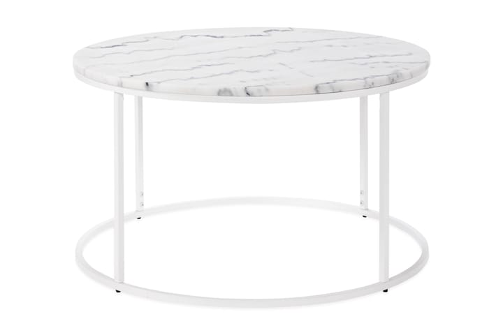 Sohvapöytä Titania 80 cm Pyöreä Marmori - Valkoinen - Huonekalut - Pöytä & ruokailuryhmä - Sohvapöytä