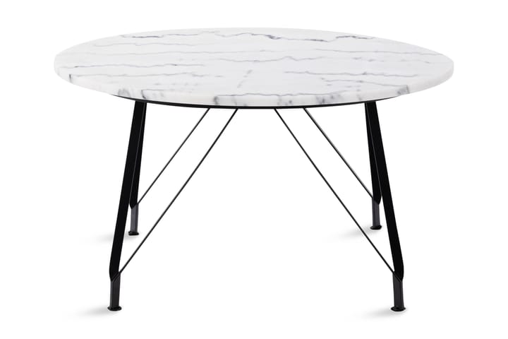 Sohvapöytä Titania 80 cm Pyöreä Marmori - Valkoinen/Musta - Huonekalut - Pöytä & ruokailuryhmä - Sohvapöytä