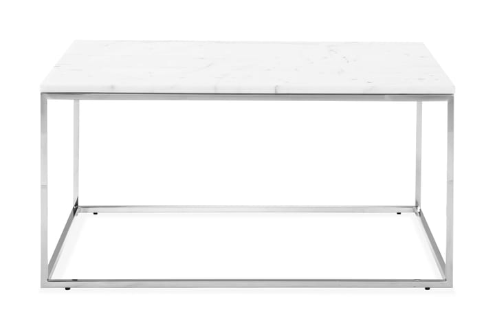 Sohvapöytä Titania 90 cm Marmori - Valkoinen/Kromi - Huonekalut - Pöytä & ruokailuryhmä - Apupöytä & sivupöytä - Tarjotinpöytä & pikkupöytä