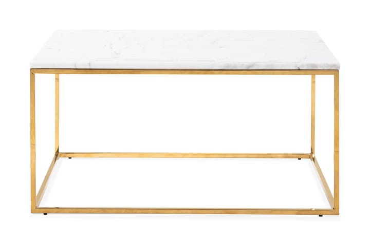 Sohvapöytä Titania 90 cm Marmori - Valkoinen/Messinki - Huonekalut - Pöytä & ruokailuryhmä - Sohvapöytä