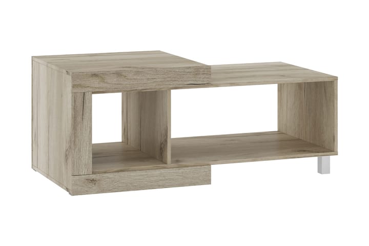 Sohvapöytä Ultina 120 cm säilytyksellä Hylly - Harmaa/Valkoinen Korkeakiilto - Huonekalut - Pöytä & ruokailuryhmä - Sohvapöytä