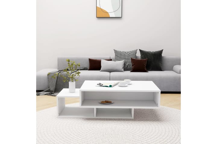 Sohvapöytä valkoinen 105x55x32 cm lastulevy - Valkoinen - Huonekalut - Pöytä & ruokailuryhmä - Sohvapöytä