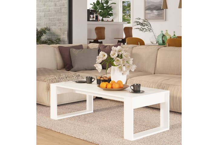 Sohvapöytä valkoinen 110x50x35 cm lastulevy - Valkoinen - Huonekalut - Pöytä & ruokailuryhmä - Sohvapöytä