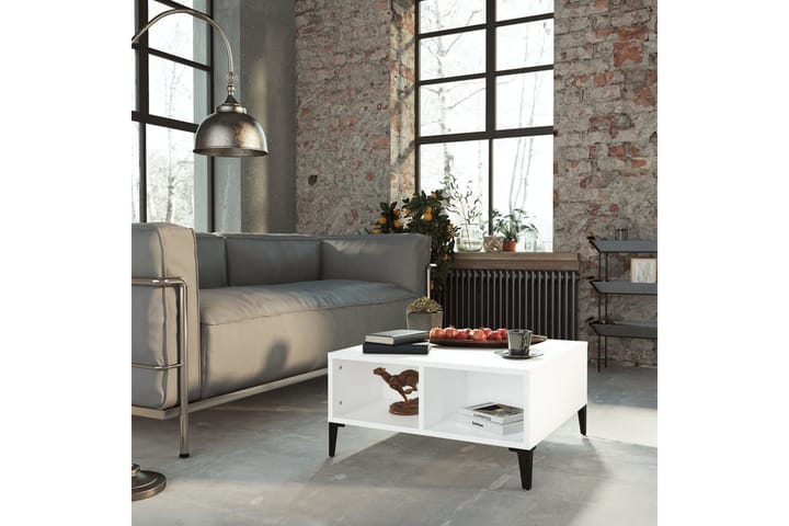 Sohvapöytä valkoinen 60x60x30 cm lastulevy - Huonekalut - Pöydät & ruokailuryhmät - Sohvapöytä