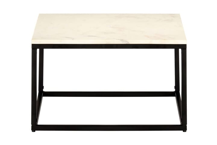 Sohvapöytä valkoinen 60x60x35 cm aito kivi marmorikuviolla - Huonekalut - Pöydät & ruokailuryhmät - Sohvapöytä